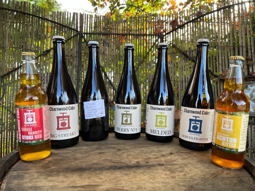 A selection of Charnwood Cider bottlings