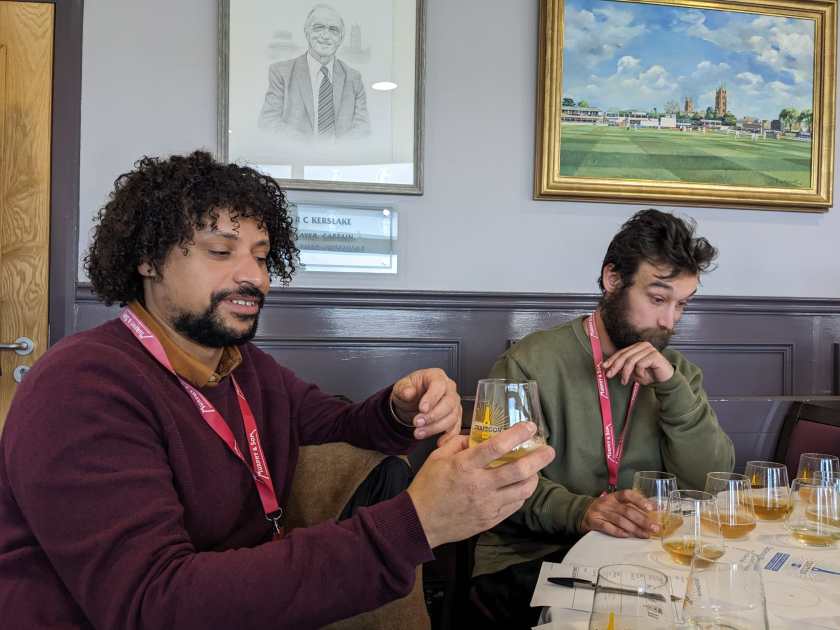 Harry and Will trying some keeved cider