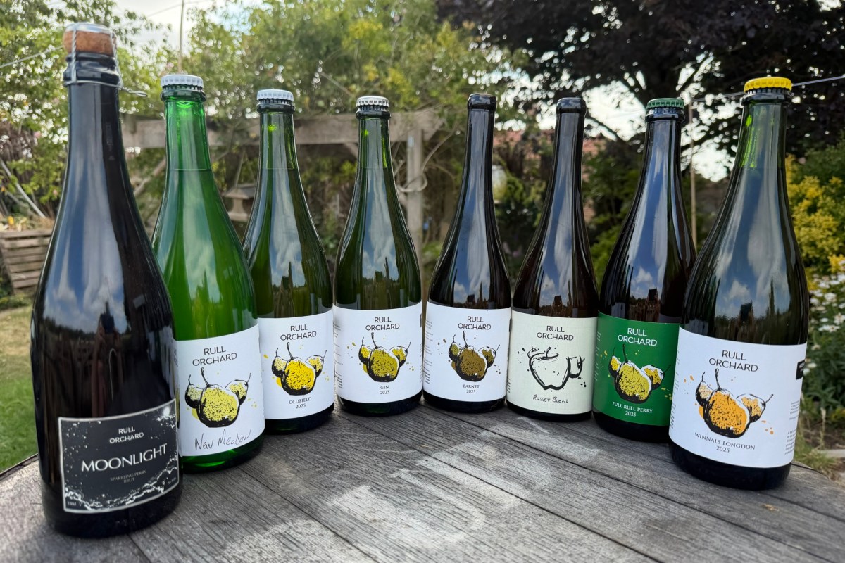 A selection of Rull Orchard perries and a cider
