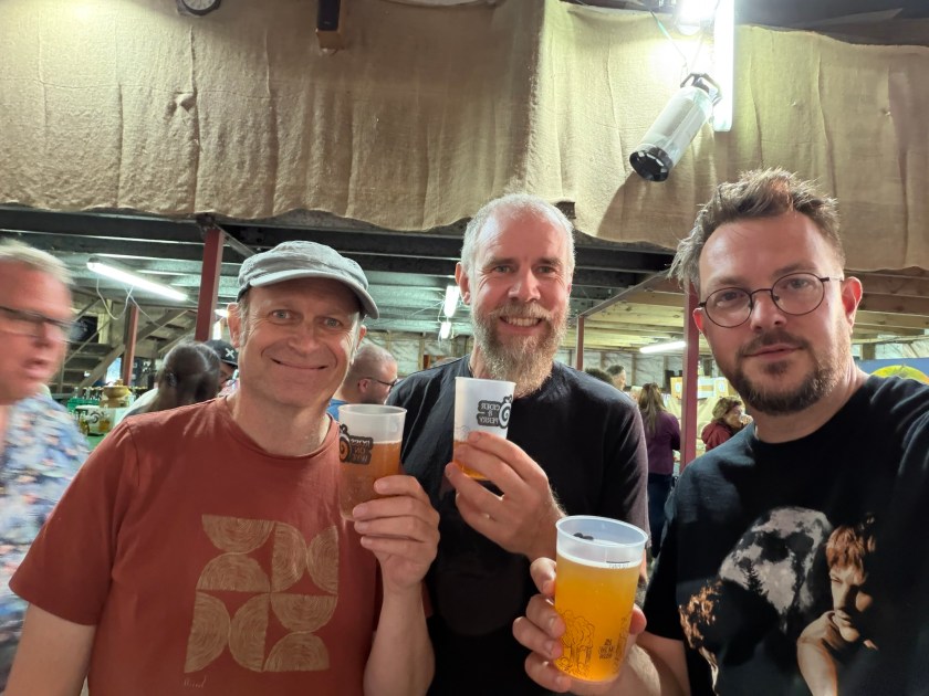 Geoff, Matt and Jack in the cider barn
